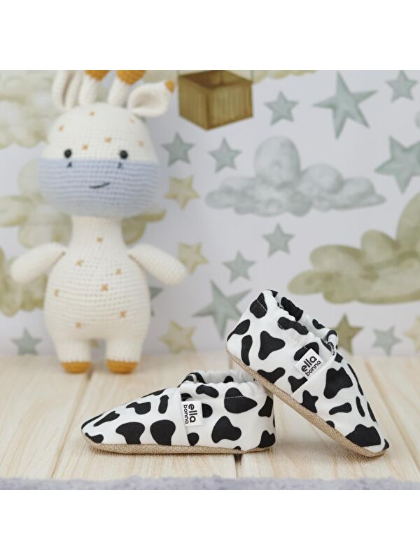 Desenli Bebek Patiği, Kaydırmaz Taban, Ev Kreş Ayakkabısı Panduf - Görsel 8