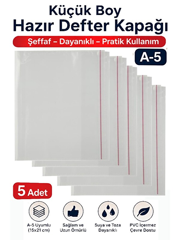 artmaster Hazır Defter Kaplığı Şeffaf Buzlu Beyaz A4 10 Adet 1 Paket Cırtlı Ayarlanabilir Kendinde Yapışkanlı