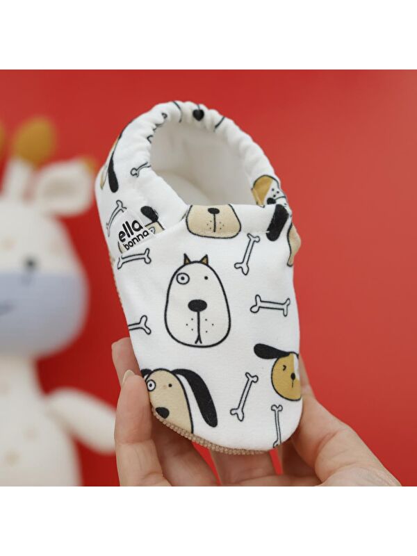 Desenli Bebek Patiği, Kaydırmaz Taban, Ev Kreş Ayakkabısı Panduf - Görsel 6