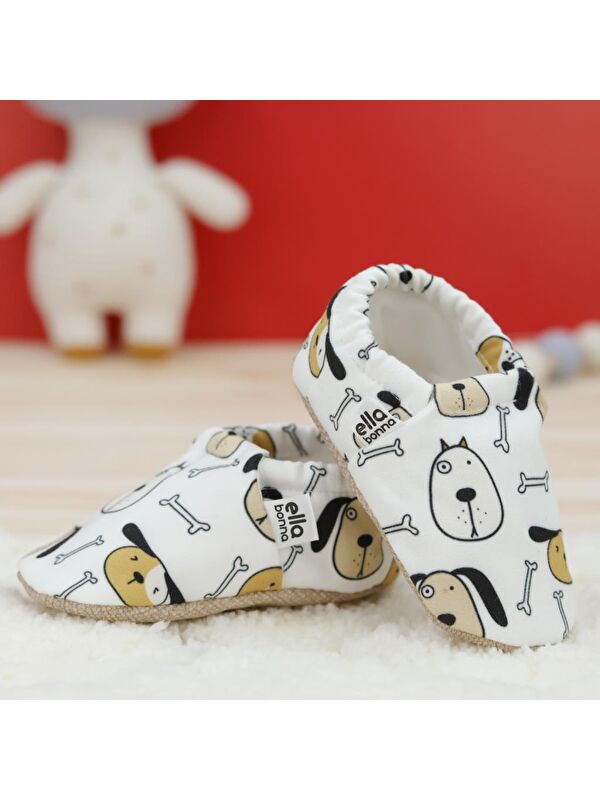 Desenli Bebek Patiği, Kaydırmaz Taban, Ev Kreş Ayakkabısı Panduf - Görsel 7