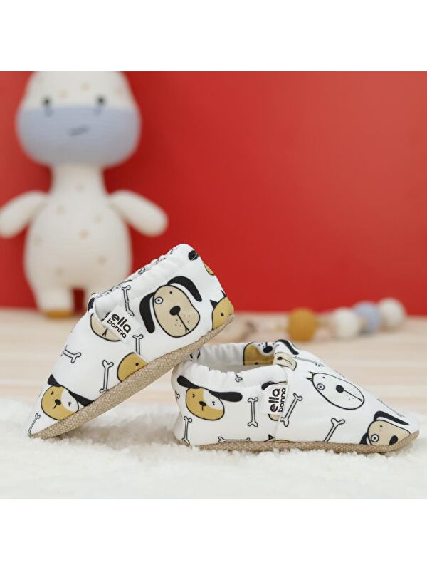 Desenli Bebek Patiği, Kaydırmaz Taban, Ev Kreş Ayakkabısı Panduf - Görsel 8