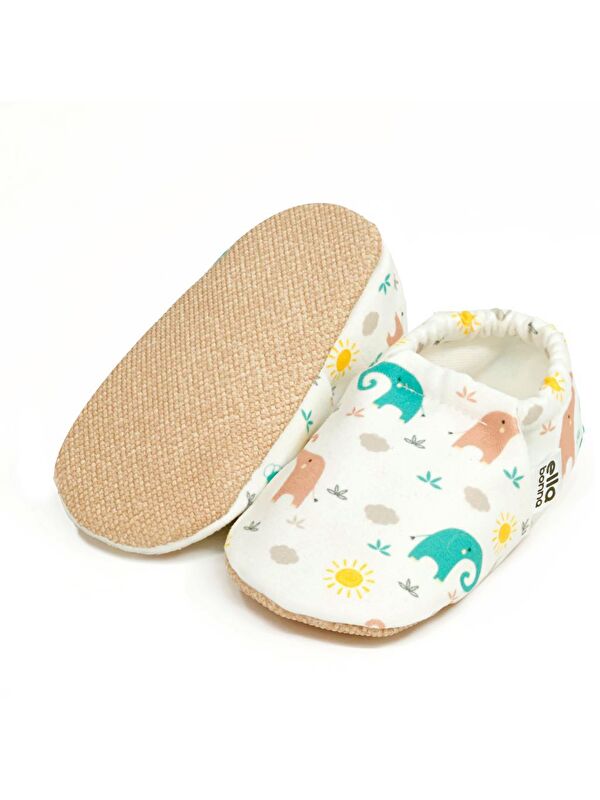 Desenli Bebek Patiği, Kaydırmaz Taban, Ev Kreş Ayakkabısı Panduf - Görsel 3