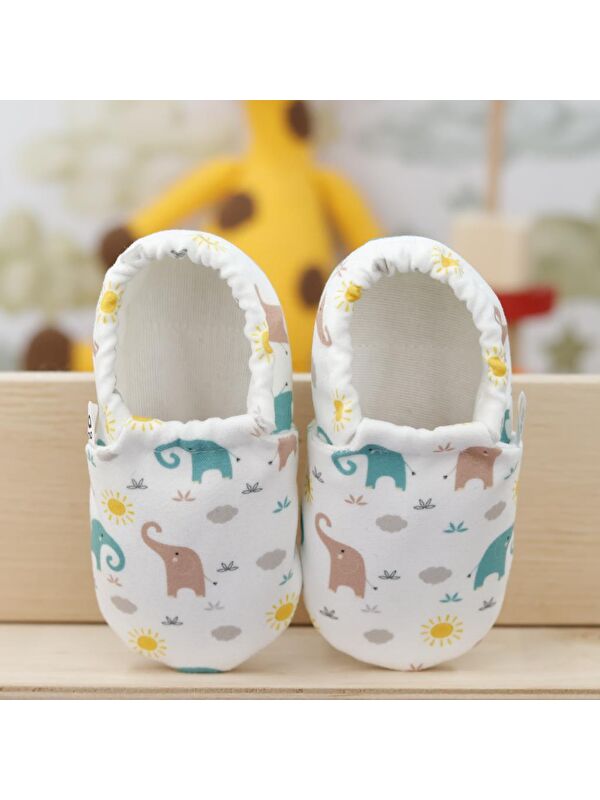 Desenli Bebek Patiği, Kaydırmaz Taban, Ev Kreş Ayakkabısı Panduf - Görsel 5