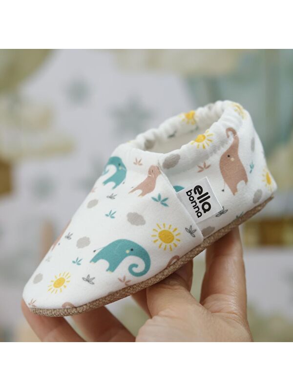 Desenli Bebek Patiği, Kaydırmaz Taban, Ev Kreş Ayakkabısı Panduf - Görsel 6