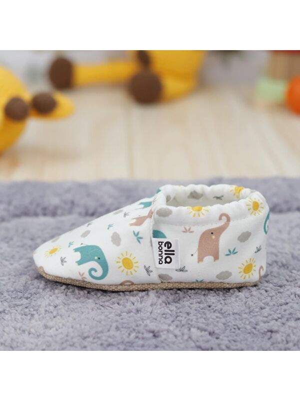 Desenli Bebek Patiği, Kaydırmaz Taban, Ev Kreş Ayakkabısı Panduf - Görsel 8