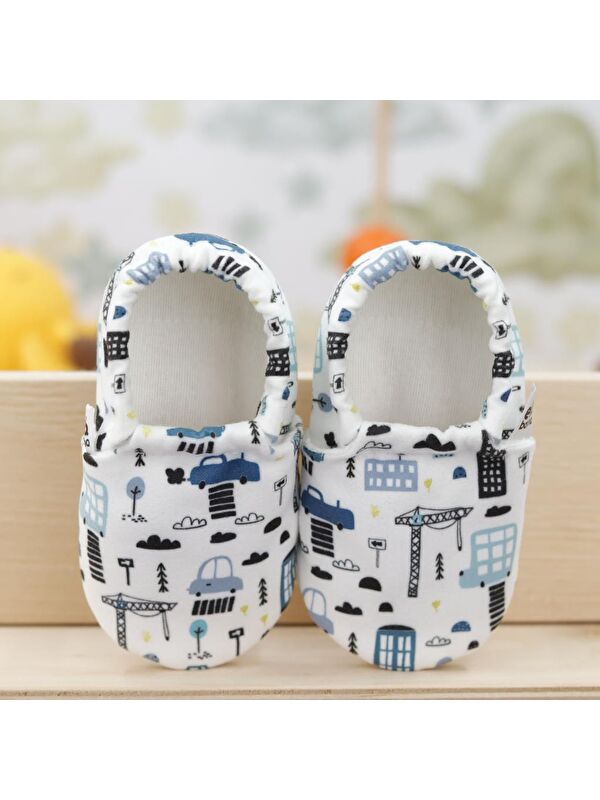 Desenli Bebek Patiği, Kaydırmaz Taban, Ev Kreş Ayakkabısı Panduf - Görsel 5