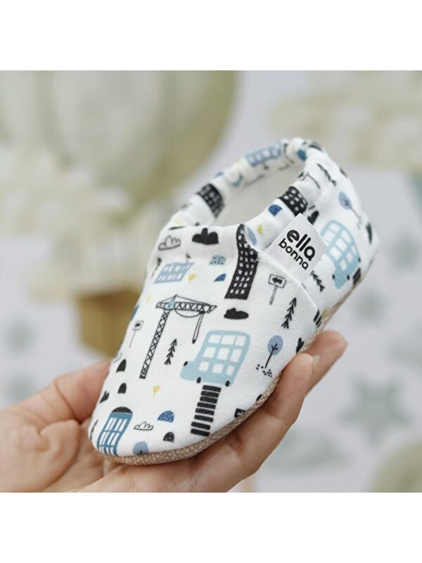 Desenli Bebek Patiği, Kaydırmaz Taban, Ev Kreş Ayakkabısı Panduf - Görsel 6