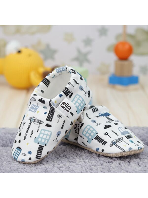 Desenli Bebek Patiği, Kaydırmaz Taban, Ev Kreş Ayakkabısı Panduf - Görsel 7