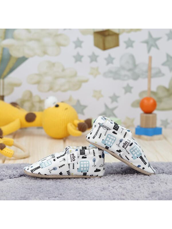 Desenli Bebek Patiği, Kaydırmaz Taban, Ev Kreş Ayakkabısı Panduf - Görsel 8