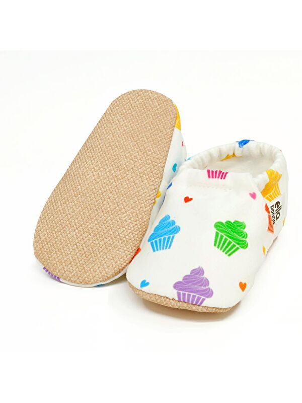 Desenli Bebek Patiği, Kaydırmaz Taban, Ev Kreş Ayakkabısı Panduf - Görsel 3