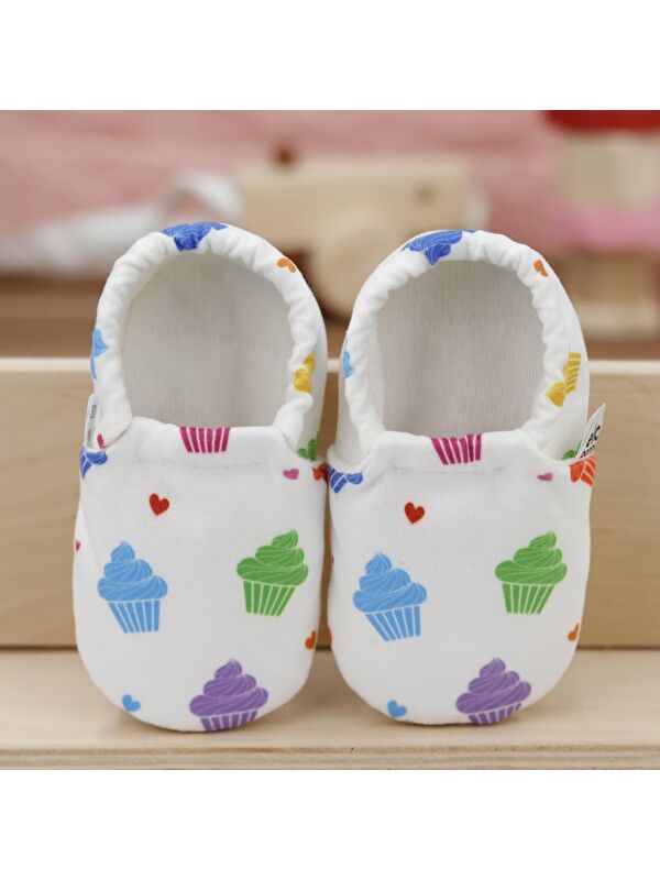 Desenli Bebek Patiği, Kaydırmaz Taban, Ev Kreş Ayakkabısı Panduf - Görsel 5