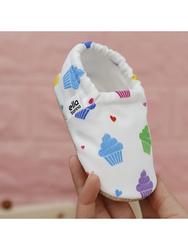 Desenli Bebek Patiği, Kaydırmaz Taban, Ev Kreş Ayakkabısı Panduf - Görsel 6