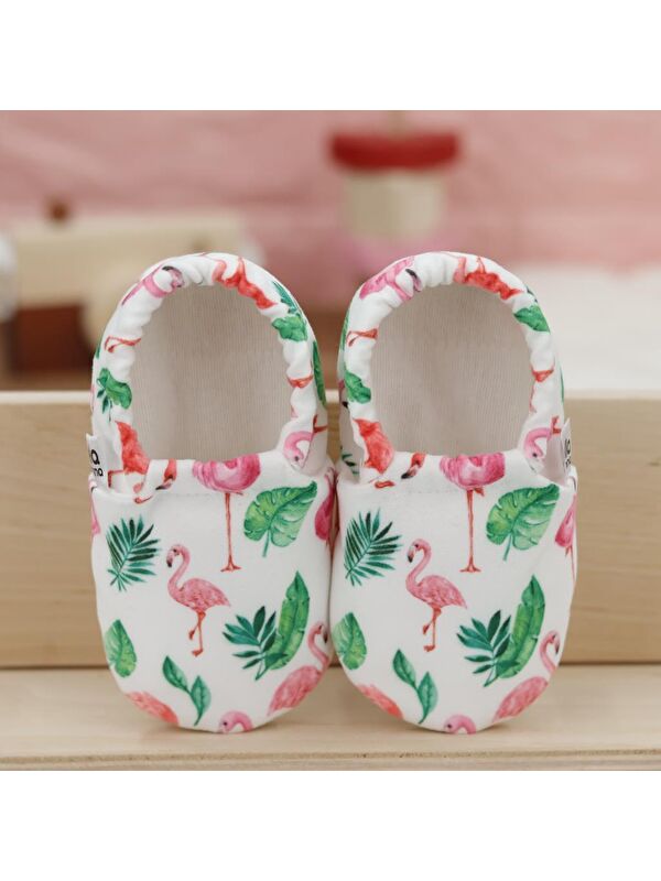 Desenli Bebek Patiği, Kaydırmaz Taban, Ev Kreş Ayakkabısı Panduf - Görsel 5
