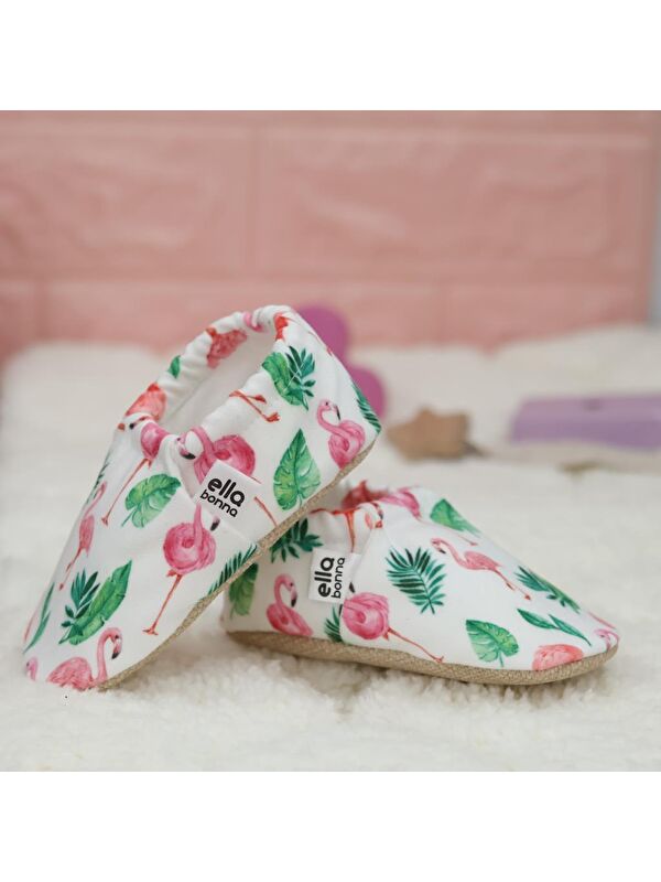 Desenli Bebek Patiği, Kaydırmaz Taban, Ev Kreş Ayakkabısı Panduf - Görsel 7