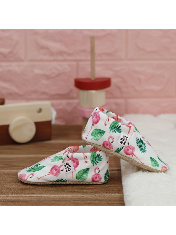 Desenli Bebek Patiği, Kaydırmaz Taban, Ev Kreş Ayakkabısı Panduf - Görsel 8
