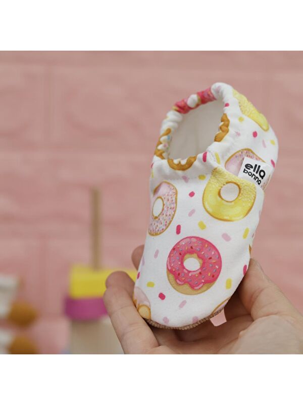 Desenli Bebek Patiği, Kaydırmaz Taban, Ev Kreş Ayakkabısı Panduf - Görsel 6