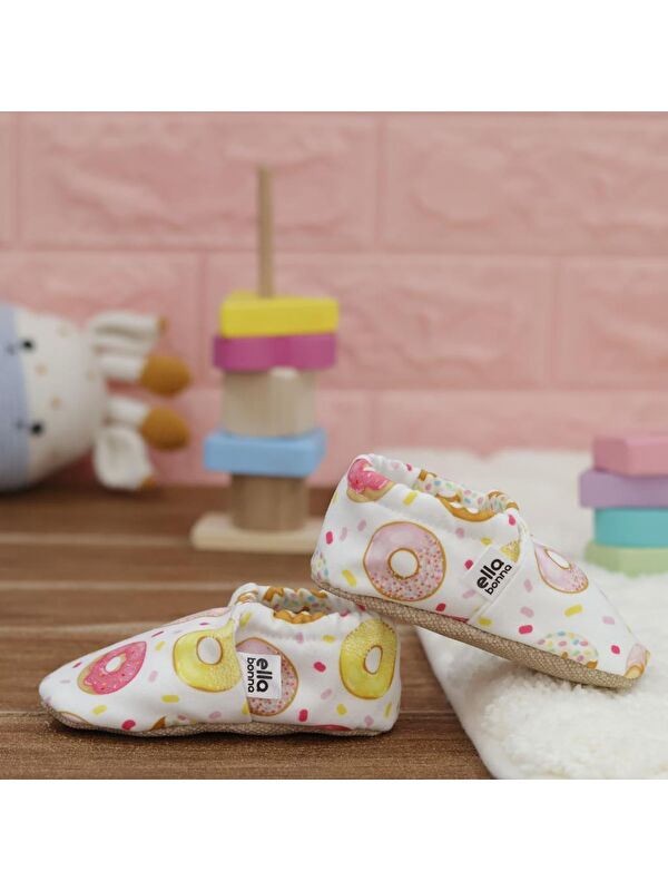 Desenli Bebek Patiği, Kaydırmaz Taban, Ev Kreş Ayakkabısı Panduf - Görsel 8