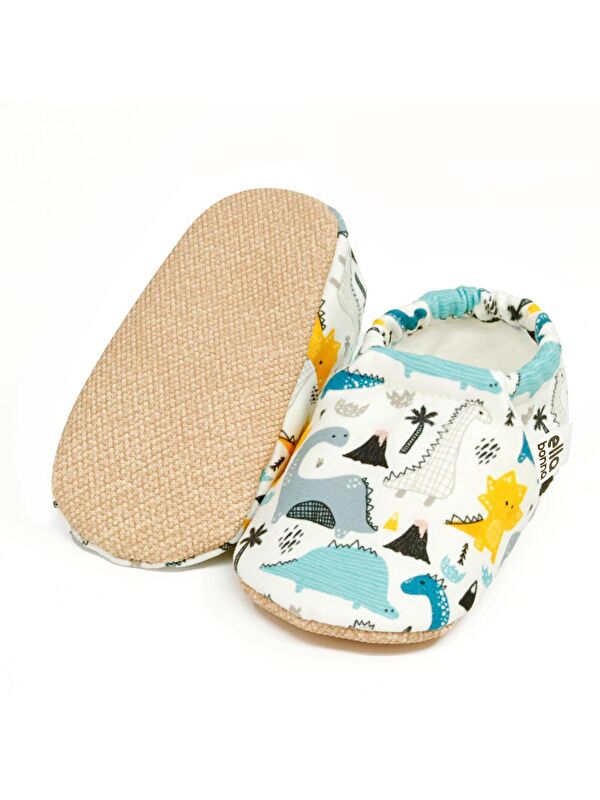 Desenli Bebek Patiği, Kaydırmaz Taban, Ev Kreş Ayakkabısı Panduf - Görsel 3