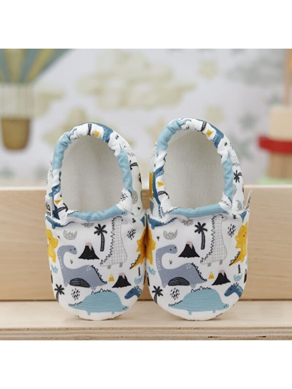 Desenli Bebek Patiği, Kaydırmaz Taban, Ev Kreş Ayakkabısı Panduf - Görsel 5