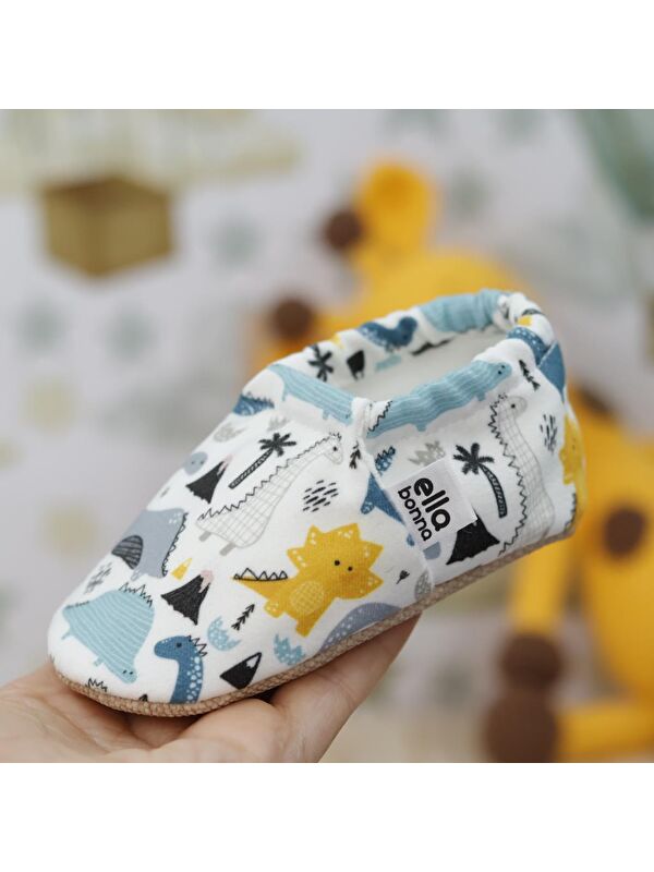 Desenli Bebek Patiği, Kaydırmaz Taban, Ev Kreş Ayakkabısı Panduf - Görsel 6