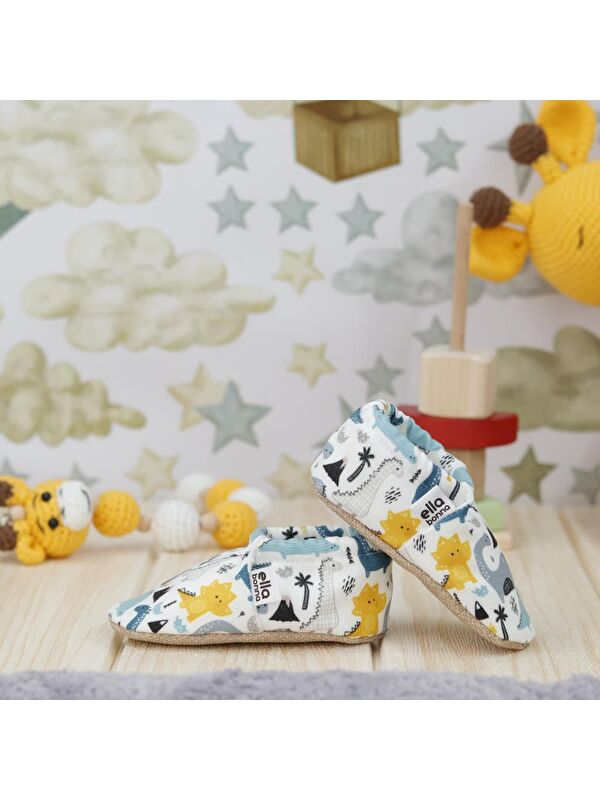Desenli Bebek Patiği, Kaydırmaz Taban, Ev Kreş Ayakkabısı Panduf - Görsel 8
