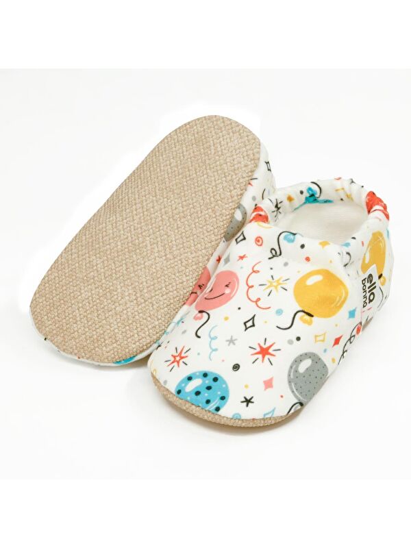 Desenli Bebek Patiği, Kaydırmaz Taban, Ev Kreş Ayakkabısı Panduf - Görsel 3