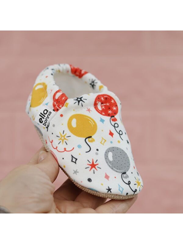 Desenli Bebek Patiği, Kaydırmaz Taban, Ev Kreş Ayakkabısı Panduf - Görsel 6