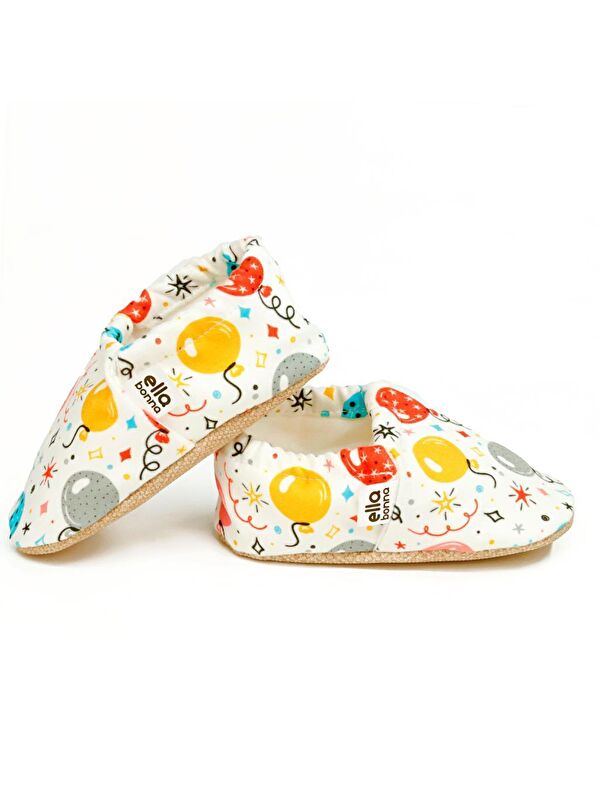 Desenli Bebek Patiği, Kaydırmaz Taban, Ev Kreş Ayakkabısı Panduf - Görsel 8