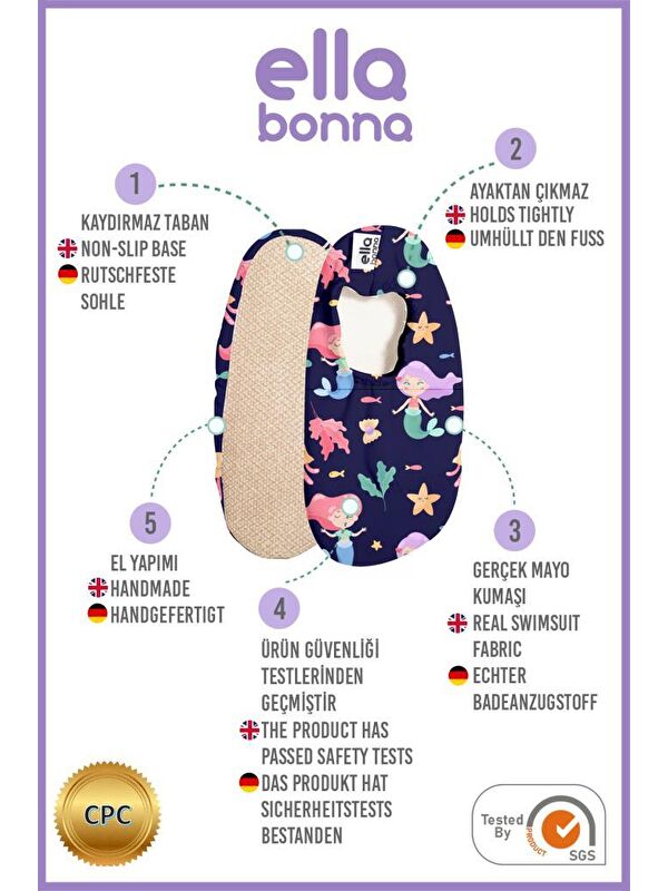 Bebek Çocuk Deniz Ayakkabısı, Kaydırmaz Taban, Unisex Havuz Patiği - Görsel 4