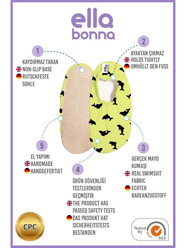 Bebek Çocuk Deniz Ayakkabısı, Kaydırmaz Taban, Unisex Havuz Patiği - Görsel 4