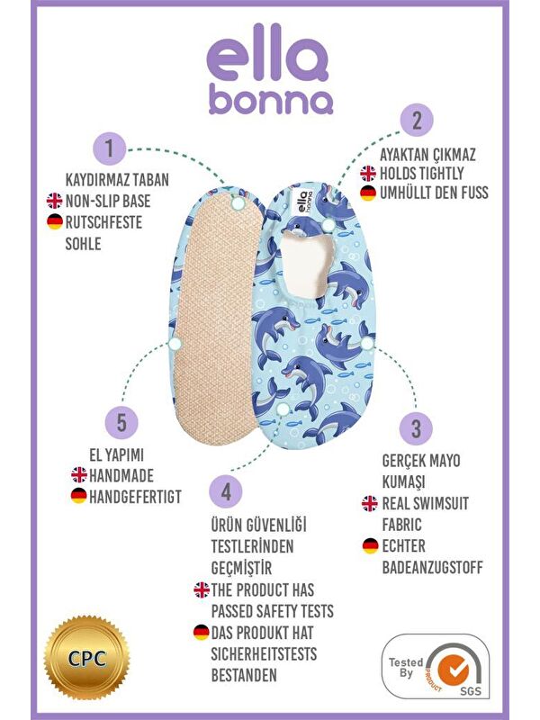 Bebek Çocuk Deniz Ayakkabısı, Kaydırmaz Taban, Unisex Havuz Patiği - Görsel 4