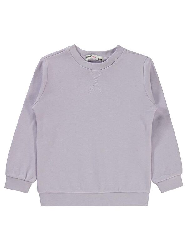 Civil Girls Düz 2-5 Yaş Sweatshirt - Lila 4-5 Yaş