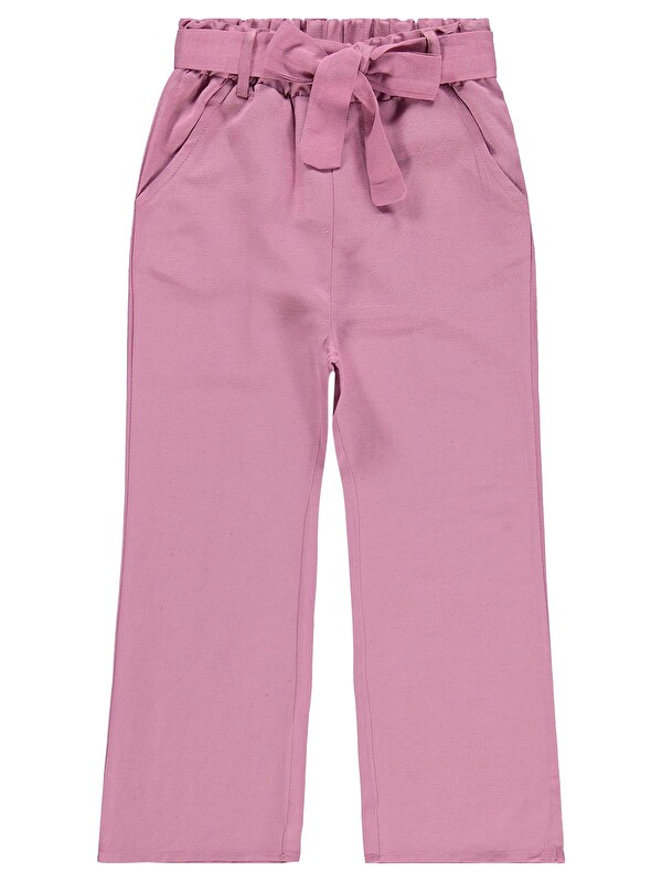 Civil Girls Kuşaklı 10-13 Yaş Pantolon - Pembe