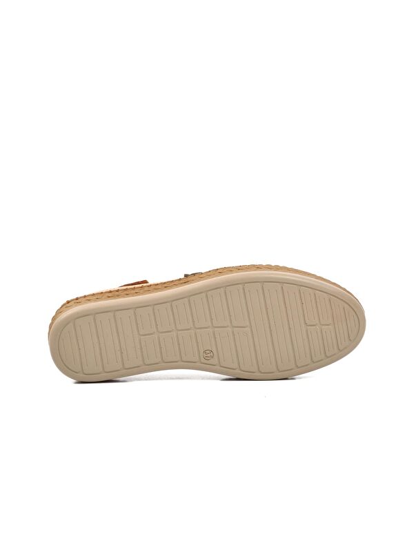 Bej Hakiki Deri Anatomik Kadın Ayakkabı 394164 - Görsel 6