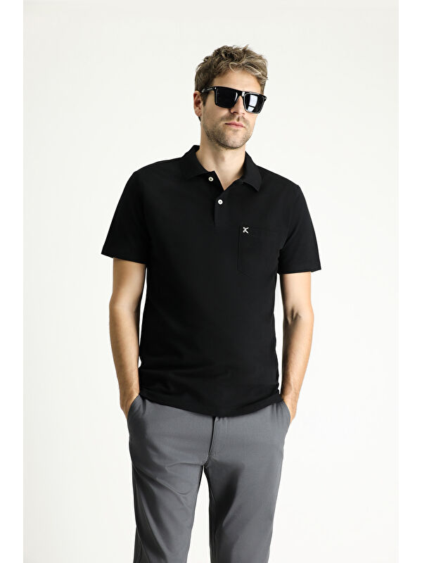 Kiğılı Polo Yaka Regular Fit Nakışlı Pamuk %100 Pamuk Tişört