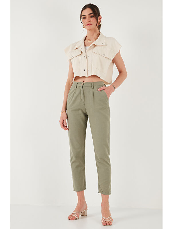 Lela Pamuklu Slim Fit Normal Bel Düz Paça Kadın Pantolon 668Y5121