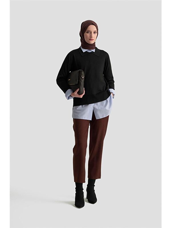 ARMİNE Beli Lastikli Klasik Pantolon 25Kd1113 Kahve