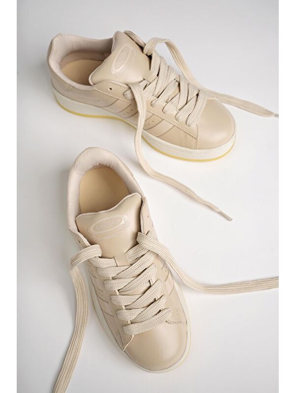 Kadın Ortopedik Günlük Bağcıklı Yürüyüş Koşu Sneaker Spor Ayakkabı - Görsel 4