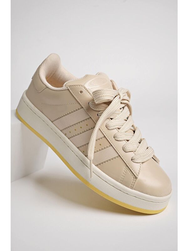 Kadın Ortopedik Günlük Bağcıklı Yürüyüş Koşu Sneaker Spor Ayakkabı - Görsel 6