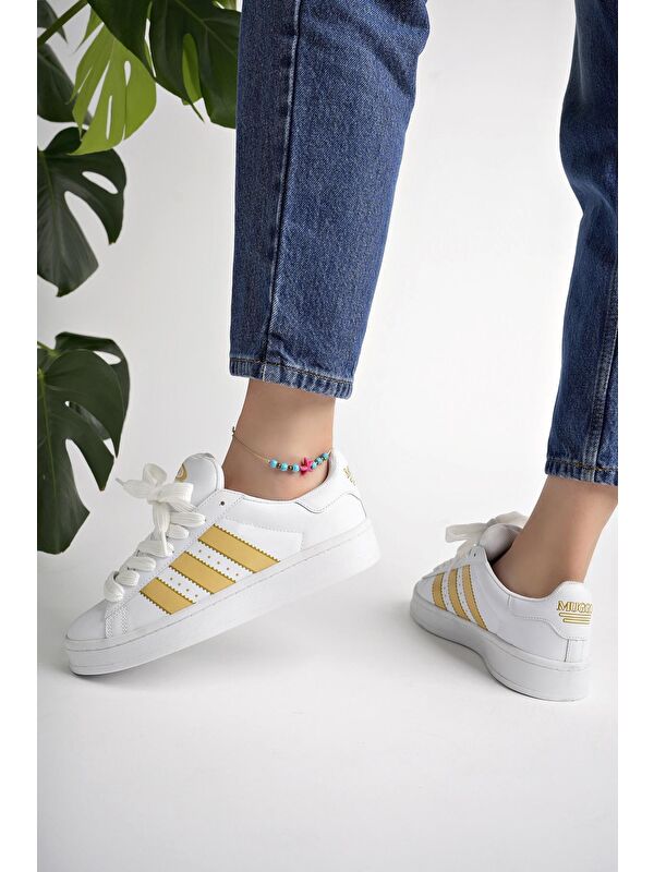 Kadın Ortopedik Günlük Bağcıklı Yürüyüş Koşu Sneaker Spor Ayakkabı - Görsel 4