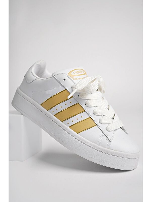 Kadın Ortopedik Günlük Bağcıklı Yürüyüş Koşu Sneaker Spor Ayakkabı - Görsel 8