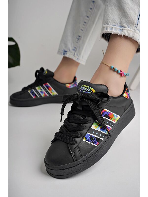 FLOWER Kadın Ortopedik Günlük Bağcıklı Yürüyüş Koşu Sneaker Spor Ayakkabı - Görsel 4