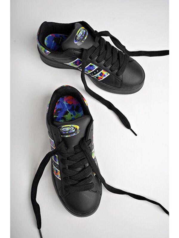 FLOWER Kadın Ortopedik Günlük Bağcıklı Yürüyüş Koşu Sneaker Spor Ayakkabı - Görsel 9