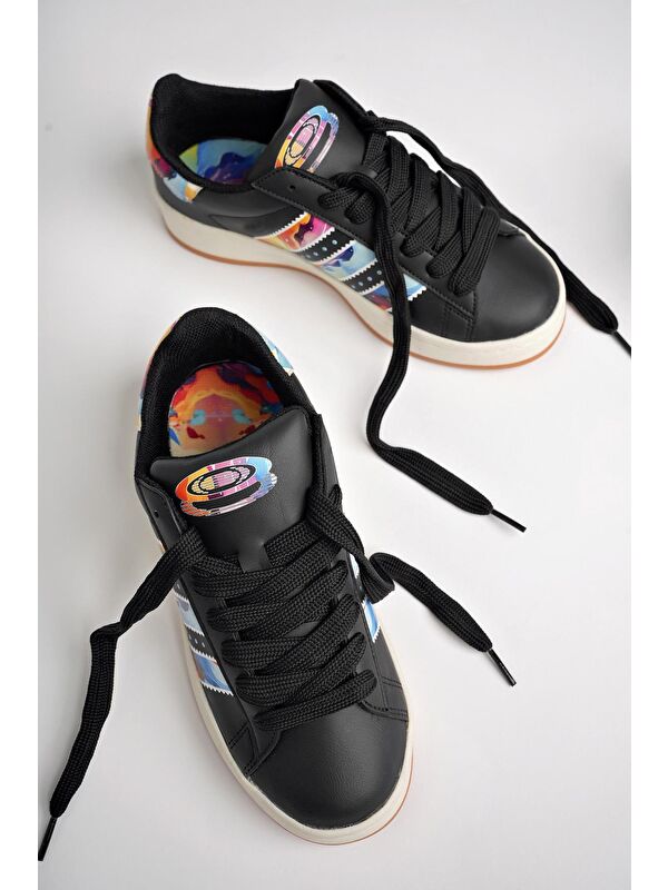 FLOWER Kadın Ortopedik Günlük Bağcıklı Yürüyüş Koşu Sneaker Spor Ayakkabı - Görsel 4