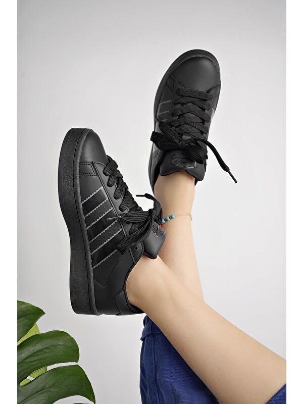 Kadın Ortopedik Günlük Bağcıklı Yürüyüş Koşu Sneaker Spor Ayakkabı - Görsel 8