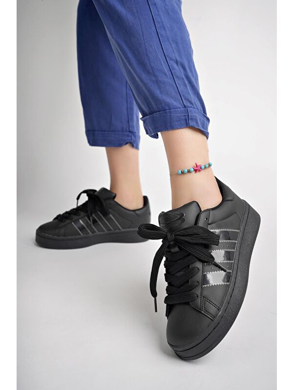 Kadın Ortopedik Günlük Bağcıklı Yürüyüş Koşu Sneaker Spor Ayakkabı - Görsel 9