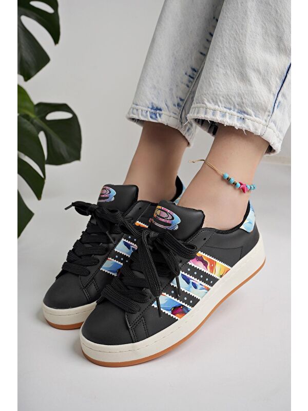 FLOWER Kadın Ortopedik Günlük Bağcıklı Yürüyüş Koşu Sneaker Spor Ayakkabı - Görsel 8