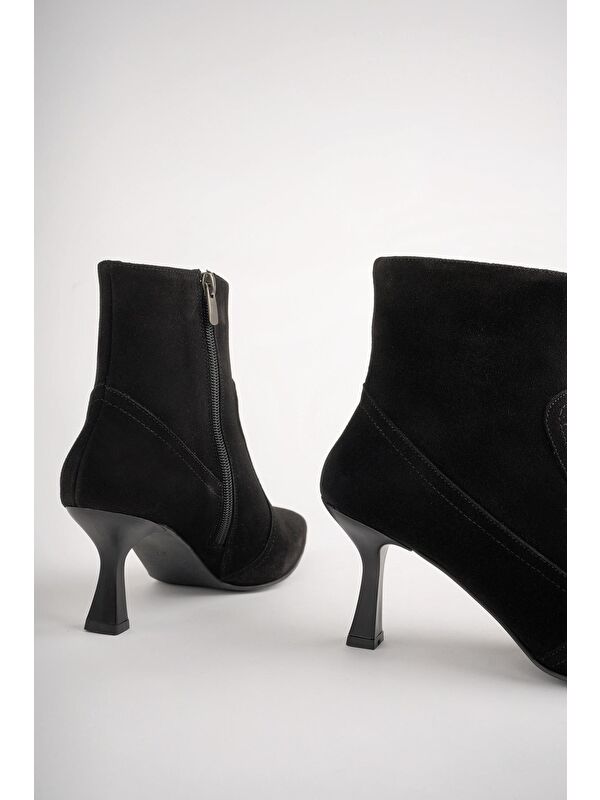 NATALİE Hakiki Deri Sivri Burun Fermuarlı İnce Topuklu Kadın Bot - Görsel 4