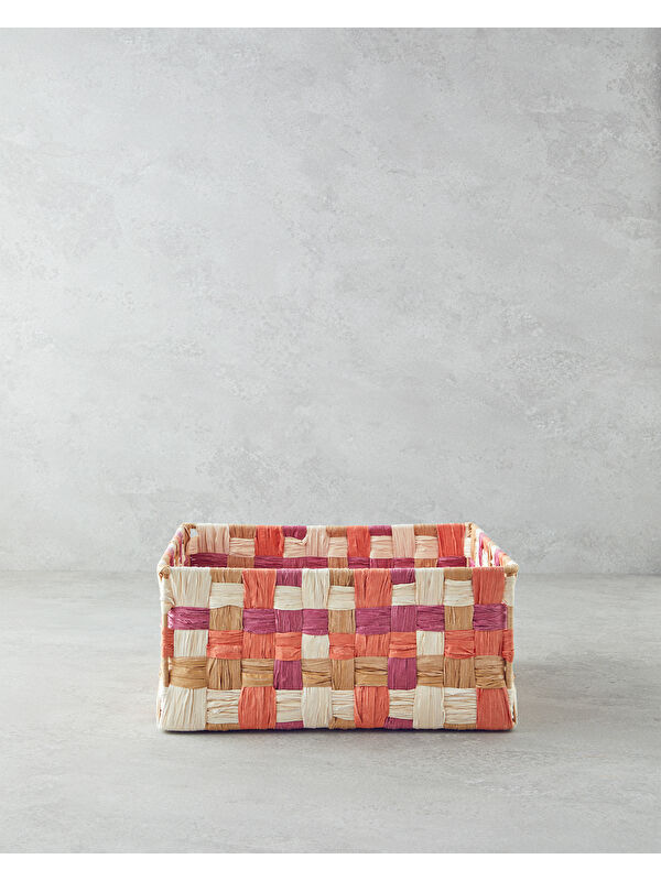 English Home Modern Square Kağıt İp Sepet 26x26x12cm Turuncu