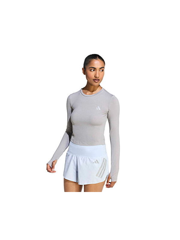 Adidas Run Ess Ls W Kadın Koşu Uzun Kollu Tişört KE8418 Gri